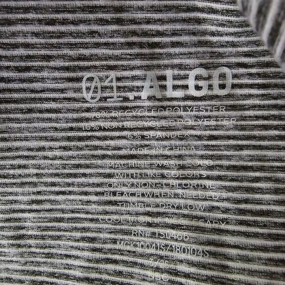 01.ALGO Gray Striped SPF 40 Performance Henley Size L - Picture 5 of 5